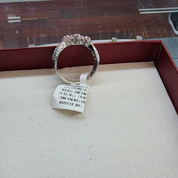 Pink Blossom Beauty – Tri-Florets Sterling Silver 925 Ring - Picture 7 of 9